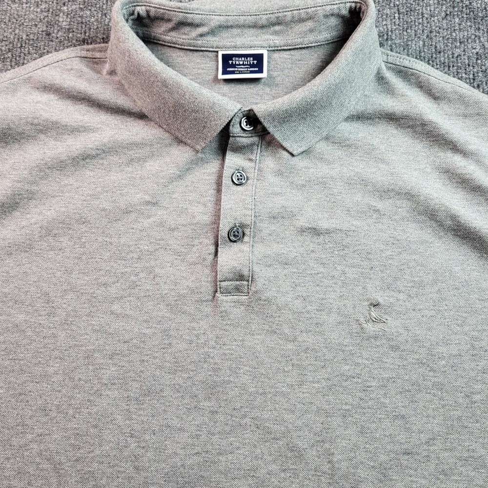Charles Tyrwhitt Jermyn Street London Gray Polo Shirt Mens 2XL